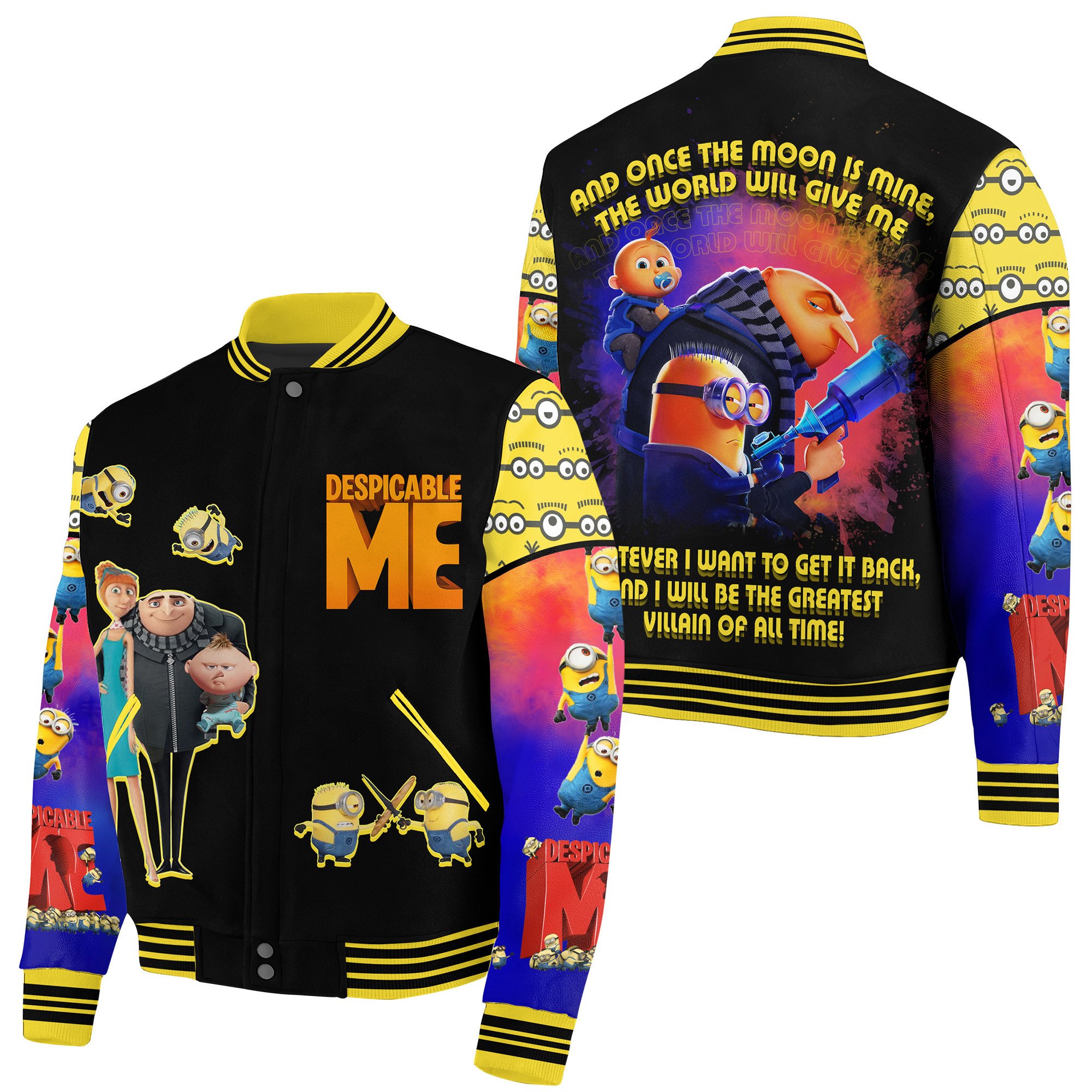 Minions Cartoon Style Baseball Jacket For Fans