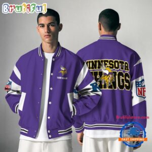 Minnesota Vikings NFL Style Baseball Jacket For Fans