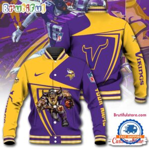 Minnesota Vikings NFL Style Baseball Jacket For Fans