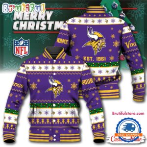 Minnesota Vikings NFL Style Baseball Jacket For Fans