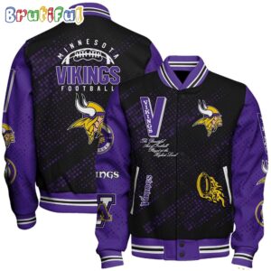 Minnesota Vikings NFL Style Baseball Jacket For Fans