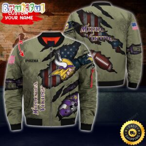 Minnesota Vikings NFL Style Bomber Jacket For Fans