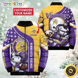 Minnesota Vikings NFL Style Puffer Jacket For Fans