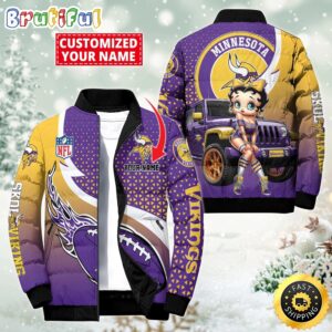 Minnesota Vikings NFL Style Puffer Jacket For Fans