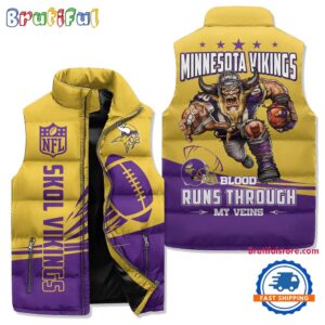 Minnesota Vikings NFL Style Sleeveless Puffer Jacket For Fans