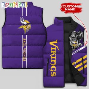 Minnesota Vikings NFL Style Sleeveless Puffer Jacket For Fans