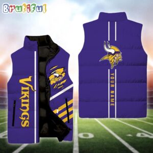 Minnesota Vikings NFL Style Sleeveless Puffer Jacket For Fans