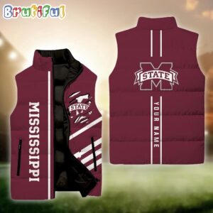 Mississippi State Bulldogs NCAA Style Sleeveless Puffer Jacket For Fans