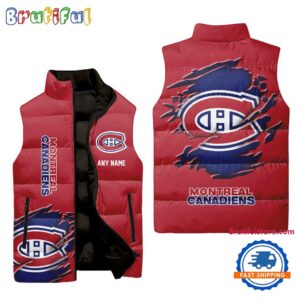 Montreal Canadiens NHL Style Sleeveless Puffer Jacket For Fans