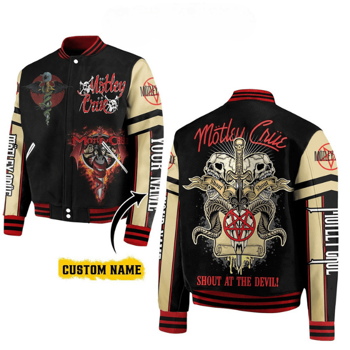 Mötley Crüe Music Style Baseball Jacket For Fans