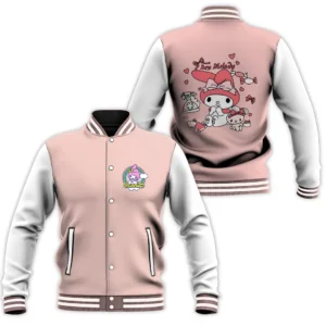 My Melody Cartoon Style Baseball Jacket For Fans
