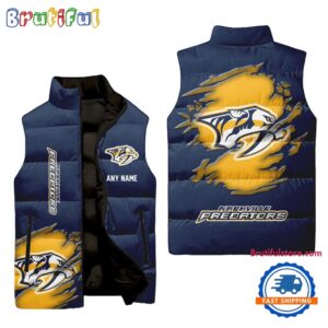 Nashville Predators NHL Style Sleeveless Puffer Jacket For Fans