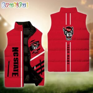 NC State Wolfpack NCAA Style Sleeveless Puffer Jacket For Fans