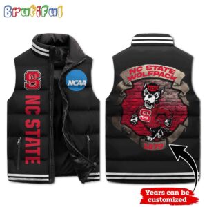 NC State Wolfpack NCAA Style Sleeveless Puffer Jacket For Fans
