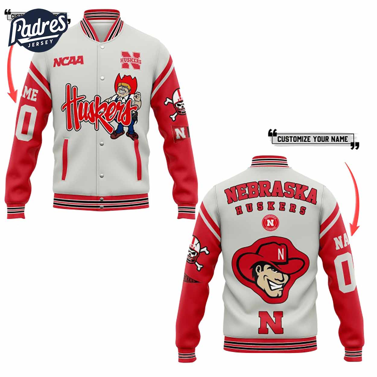 Nebraska Cornhuskers NCAA Style Baseball Jacket For Fans