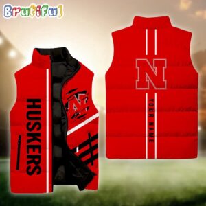 Nebraska Cornhuskers NCAA Style Sleeveless Puffer Jacket For Fans