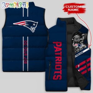 New England Patriots NFL Style Sleeveless Puffer Jacket For Fans
