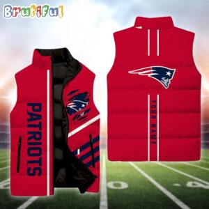 New England Patriots NFL Style Sleeveless Puffer Jacket For Fans