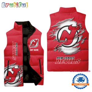 New Jersey Devils NHL Style Sleeveless Puffer Jacket For Fans