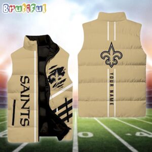 New Orleans Saints NFL Style Sleeveless Puffer Jacket For Fans