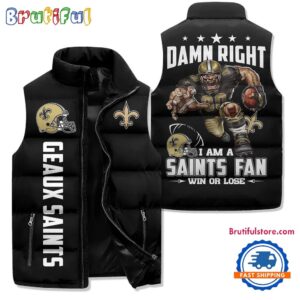 New Orleans Saints NFL Style Sleeveless Puffer Jacket For Fans
