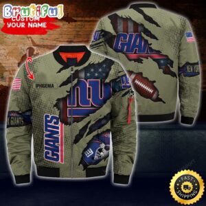 New York Giants NFL Style Bomber Jacket For Fans