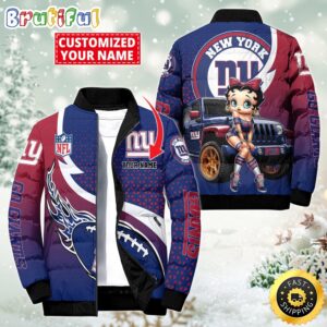 New York Giants NFL Style Puffer Jacket For Fans