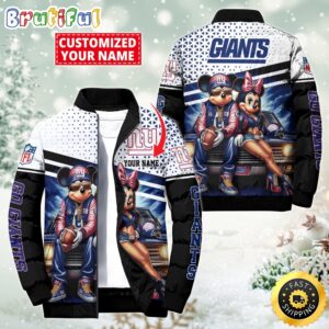 New York Giants NFL Style Puffer Jacket For Fans