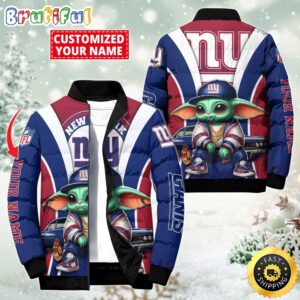 New York Giants NFL Style Puffer Jacket For Fans