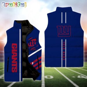 New York Giants NFL Style Sleeveless Puffer Jacket For Fans