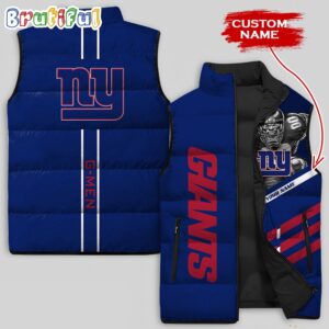 New York Giants NFL Style Sleeveless Puffer Jacket For Fans