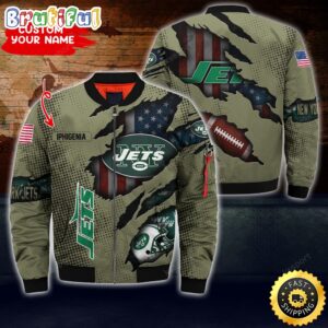 New York Jets NFL Style Bomber Jacket For Fans