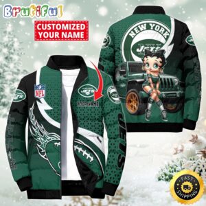 New York Jets NFL Style Puffer Jacket For Fans