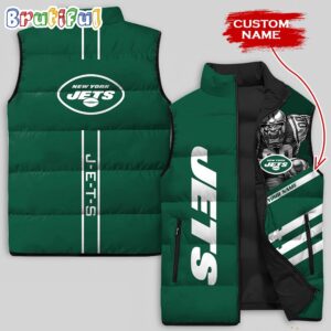 New York Jets NFL Style Sleeveless Puffer Jacket For Fans