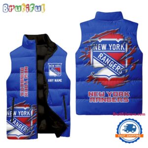 New York Rangers NHL Style Sleeveless Puffer Jacket For Fans