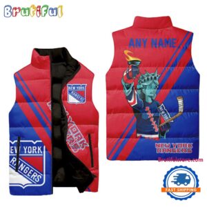 New York Rangers NHL Style Sleeveless Puffer Jacket For Fans