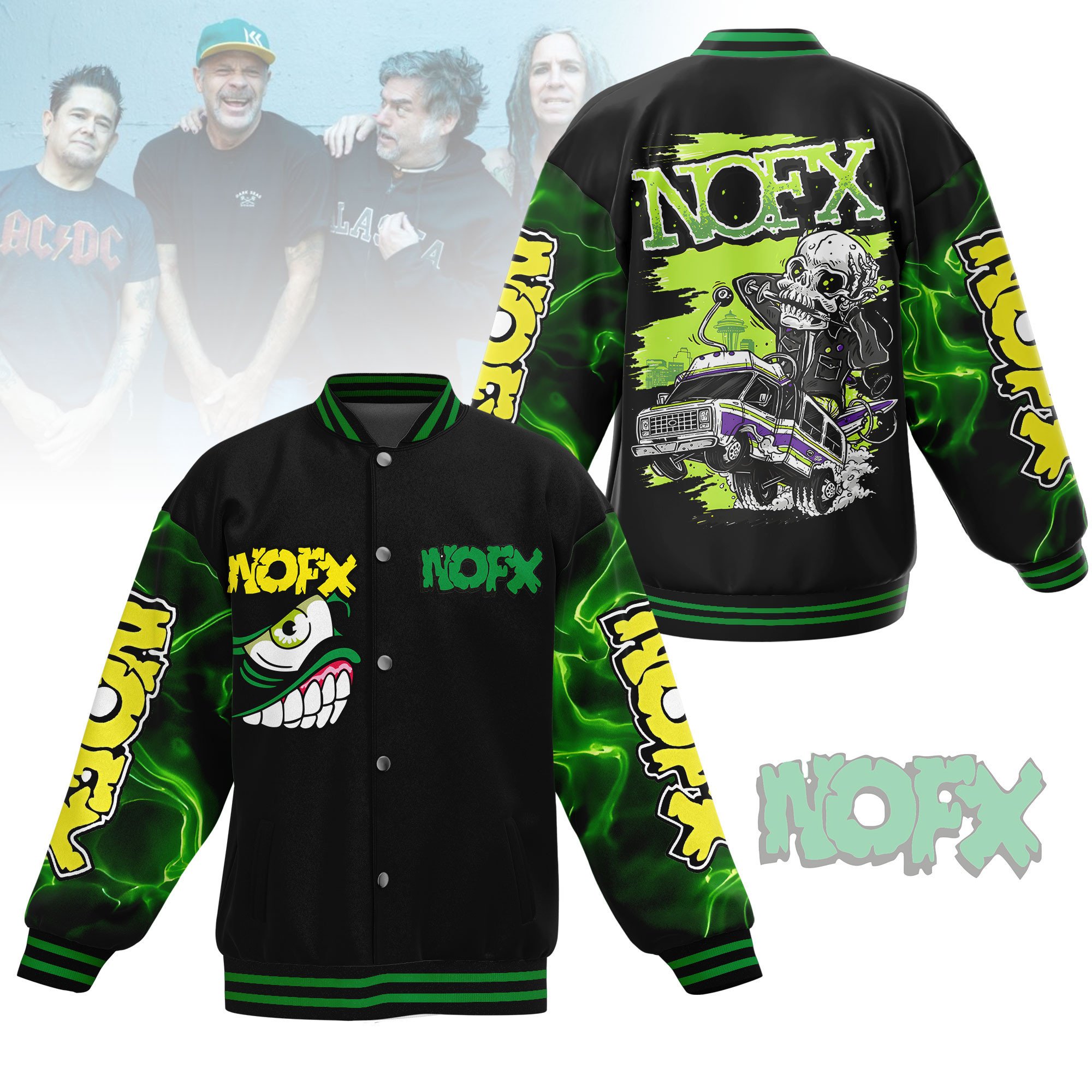 NOFX Music Style Baseball Jacket For Fans