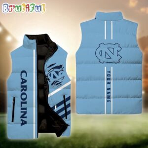 North Carolina Tar Heels NCAA Style Sleeveless Puffer Jacket For Fans