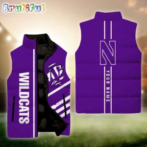 Northwestern Wildcats NCAA Style Sleeveless Puffer Jacket For Fans