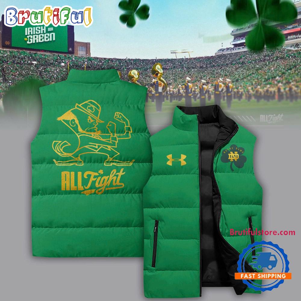 Notre Dame Fighting Irish NCAA Style Sleeveless Puffer Jacket For Fans