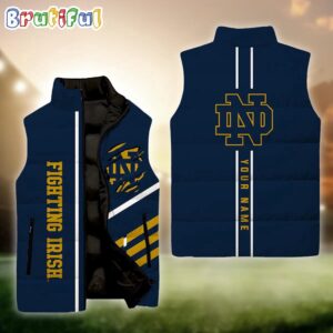 Notre Dame Fighting Irish NCAA Style Sleeveless Puffer Jacket For Fans