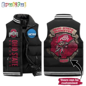 Ohio State Buckeyes NCAA Style Sleeveless Puffer Jacket For Fans