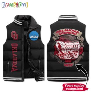 Oklahoma Sooners NCAA Style Sleeveless Puffer Jacket For Fans