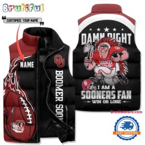 Oklahoma Sooners NCAA Style Sleeveless Puffer Jacket For Fans
