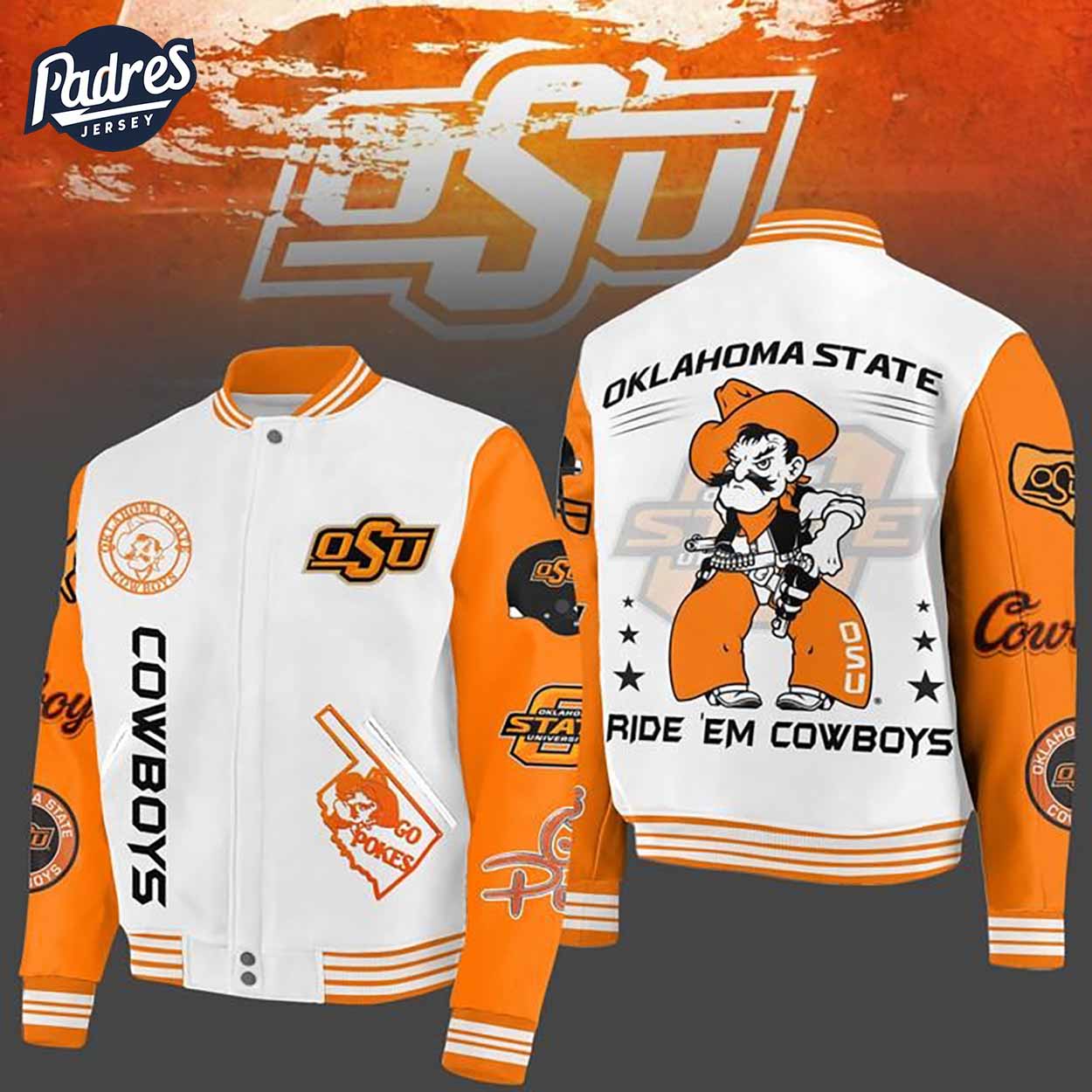 Oklahoma State Cowboys NCAA Style Baseball Jacket For Fans