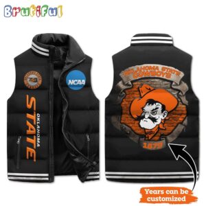 Oklahoma State Cowboys NCAA Style Sleeveless Puffer Jacket For Fans