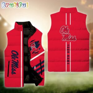 Ole Miss Rebels NCAA Style Sleeveless Puffer Jacket For Fans