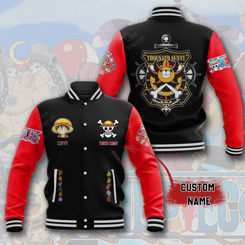 One Piece Cartoon Style Baseball Jacket For Fans