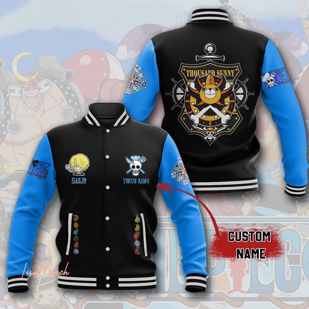 One Piece Cartoon Style Baseball Jacket For Fans