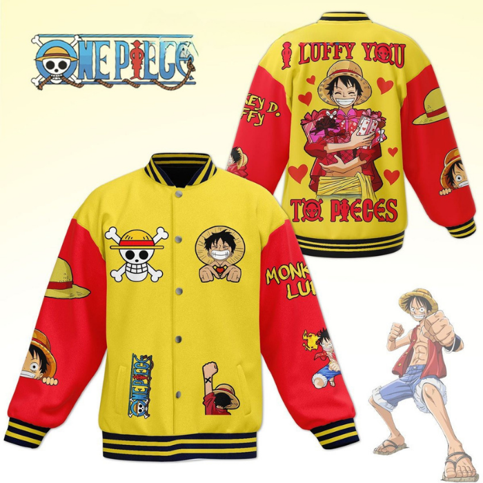 One Piece Cartoon Style Baseball Jacket For Fans